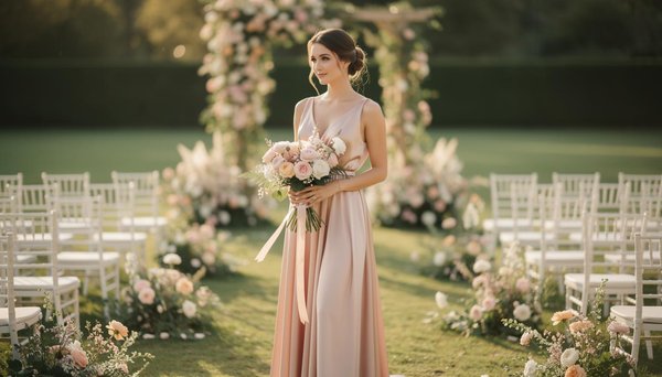 La robe longue rose poudré demoiselle d'honneur : une élégance subtile et tendance